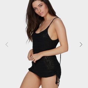 BILLABONG X It's Now CoolTango Black Crochet Beach Romper Onesie